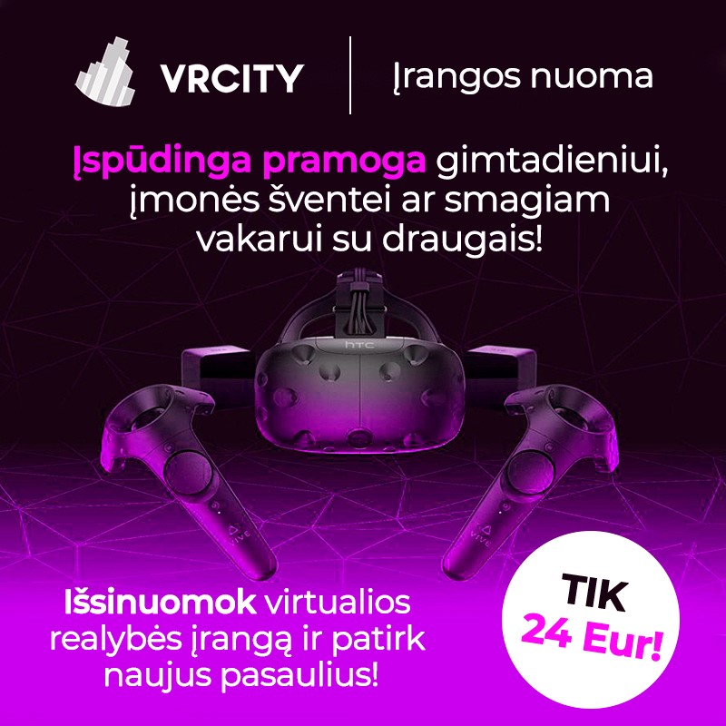Virtualios realybės įrangos nuoma šventėms, renginiams, konferencijoms | „VR City“ | Saulėtekio al. 41, Vilnius | +370 600 202 36 | info@vrcity.lt